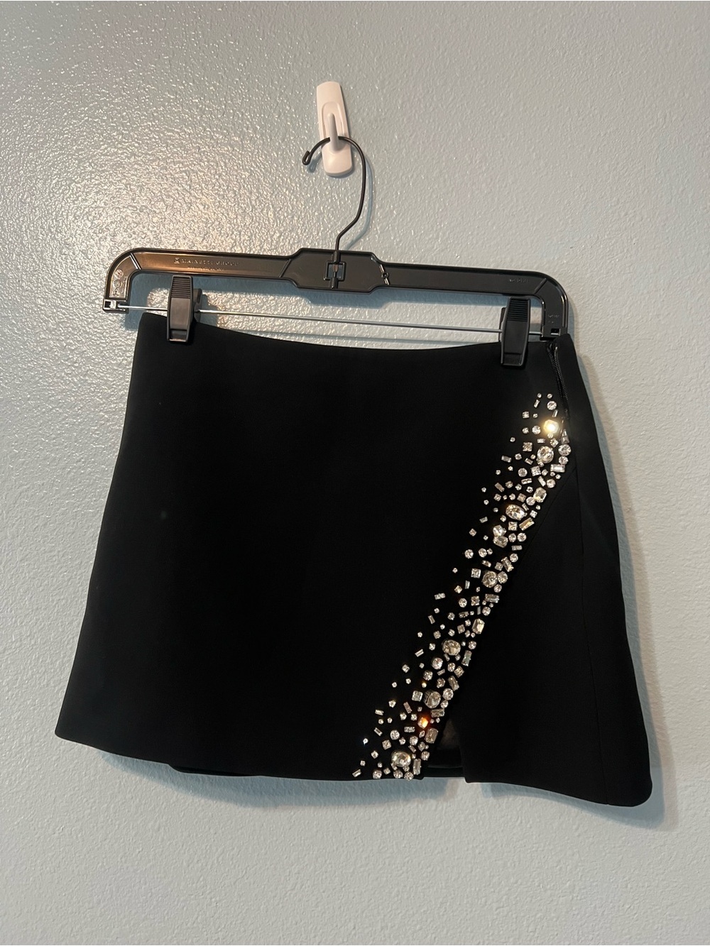 NWT A.L.C. Rylan Crystal Embellished Mini Skirt Black Size 00